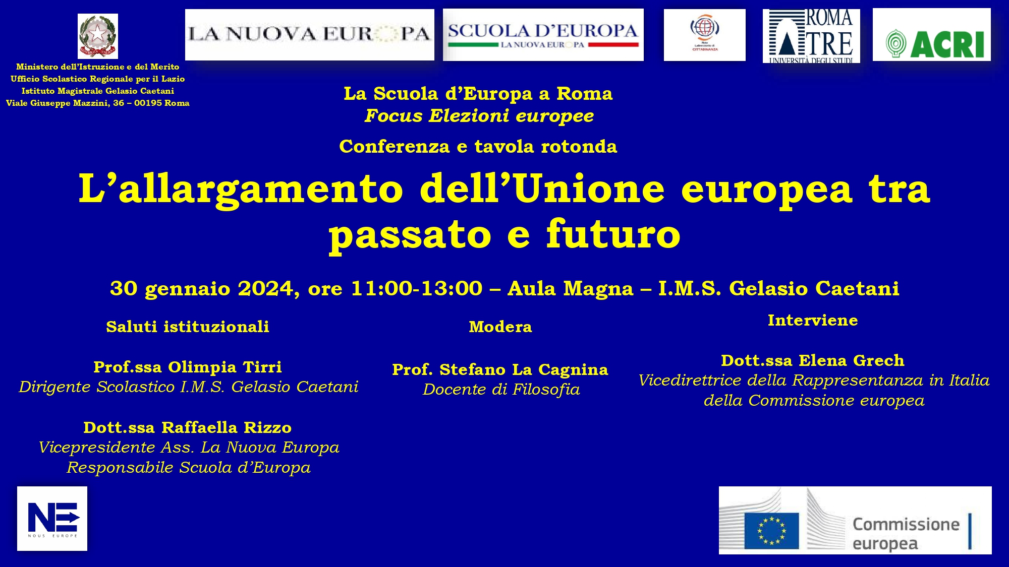 L'allargamento dell'Unione europea tra passato e futuro - Tavola rotonda con la dott.ssa Elena Grech